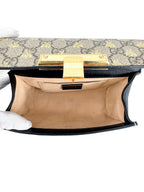 Gucci Brown, Beige and Black Coated Canvas GG Supreme Padlock Bag Small