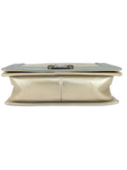 Chanel Bicolor Metallic Light Gold and Silver Calfskin Boy Bag Medium