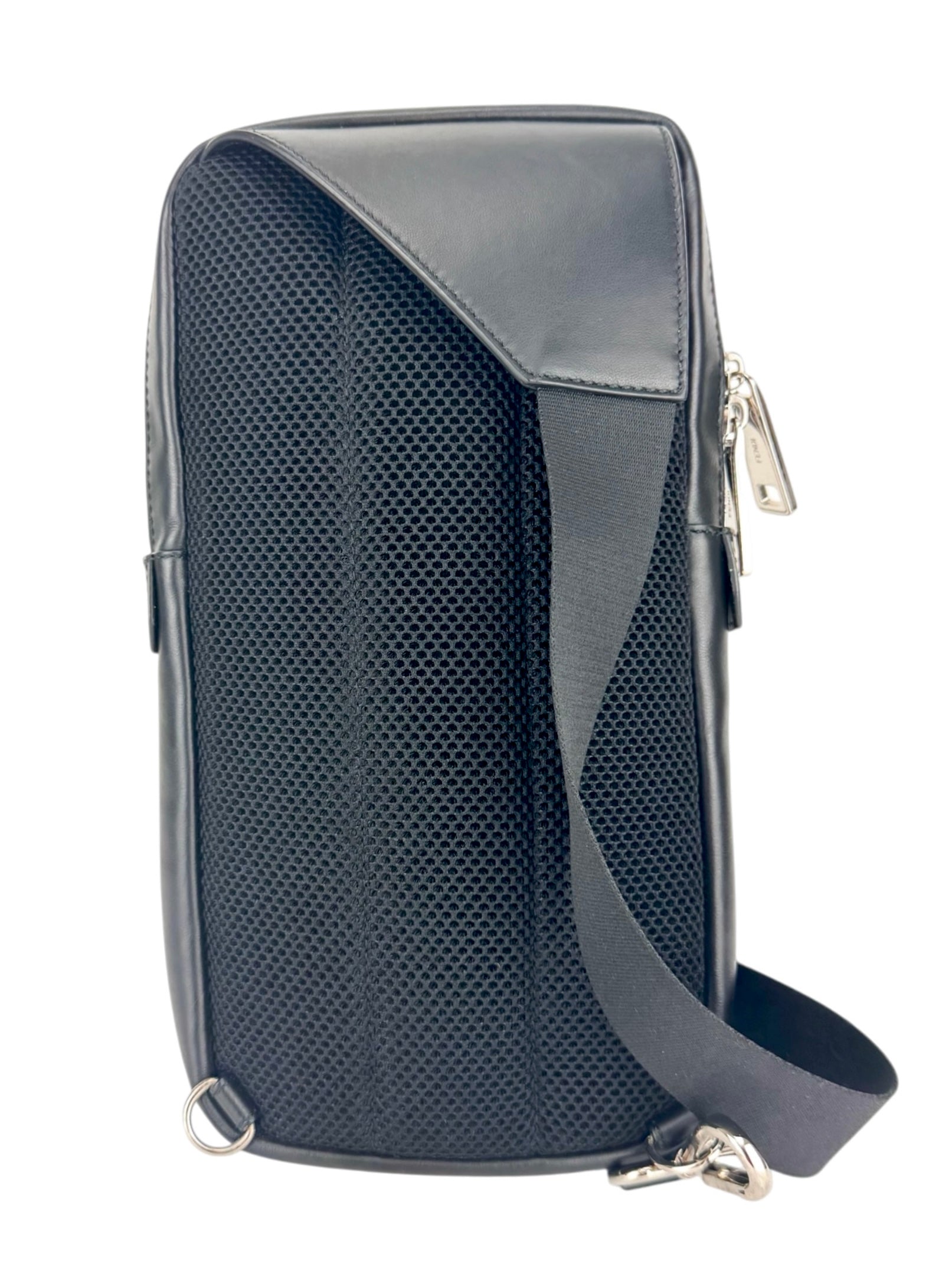 Fendi Black, Brown and Red Leather Zucca Sling Bag