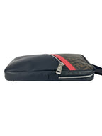 Fendi Black, Brown and Red Leather Zucca Sling Bag