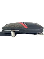 Fendi Black, Brown and Red Leather Zucca Sling Bag