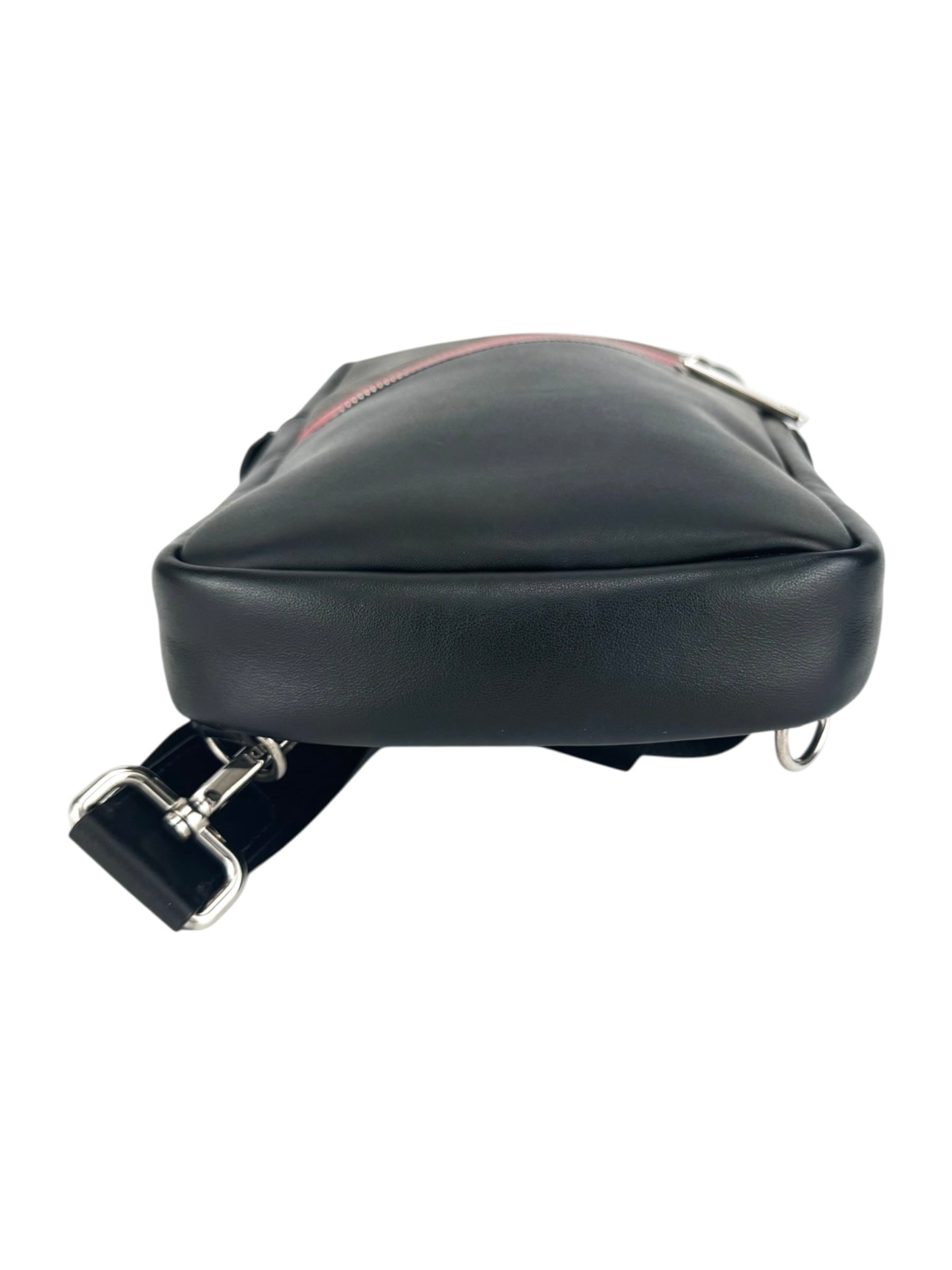 Fendi Black, Brown and Red Leather Zucca Sling Bag