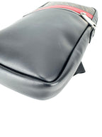 Fendi Black, Brown and Red Leather Zucca Sling Bag