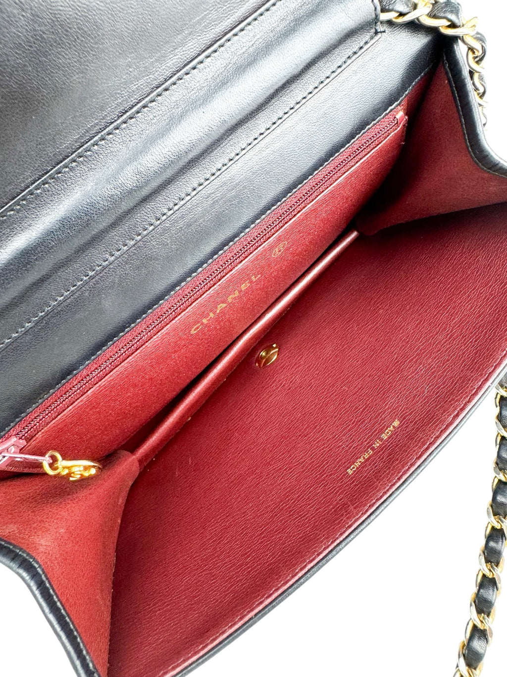 Chanel Vintage Black Lambskin Quilted Full Flap Bag