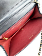 Chanel Vintage Black Lambskin Quilted Full Flap Bag