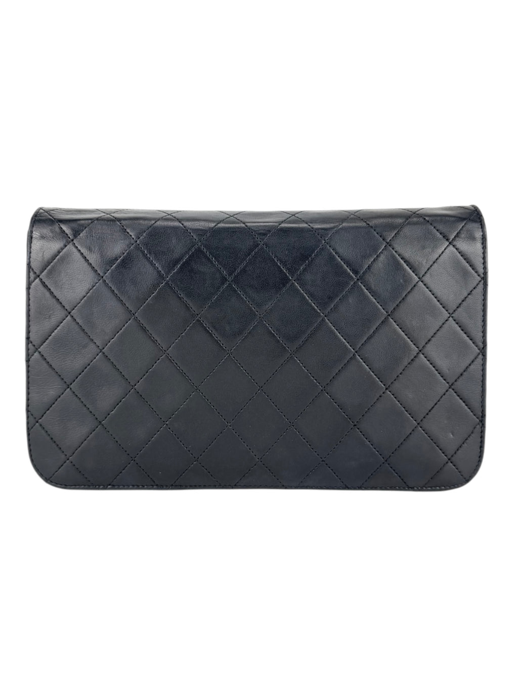 Chanel Vintage Black Lambskin Quilted Full Flap Bag