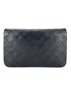 Chanel Vintage Black Lambskin Quilted Full Flap Bag