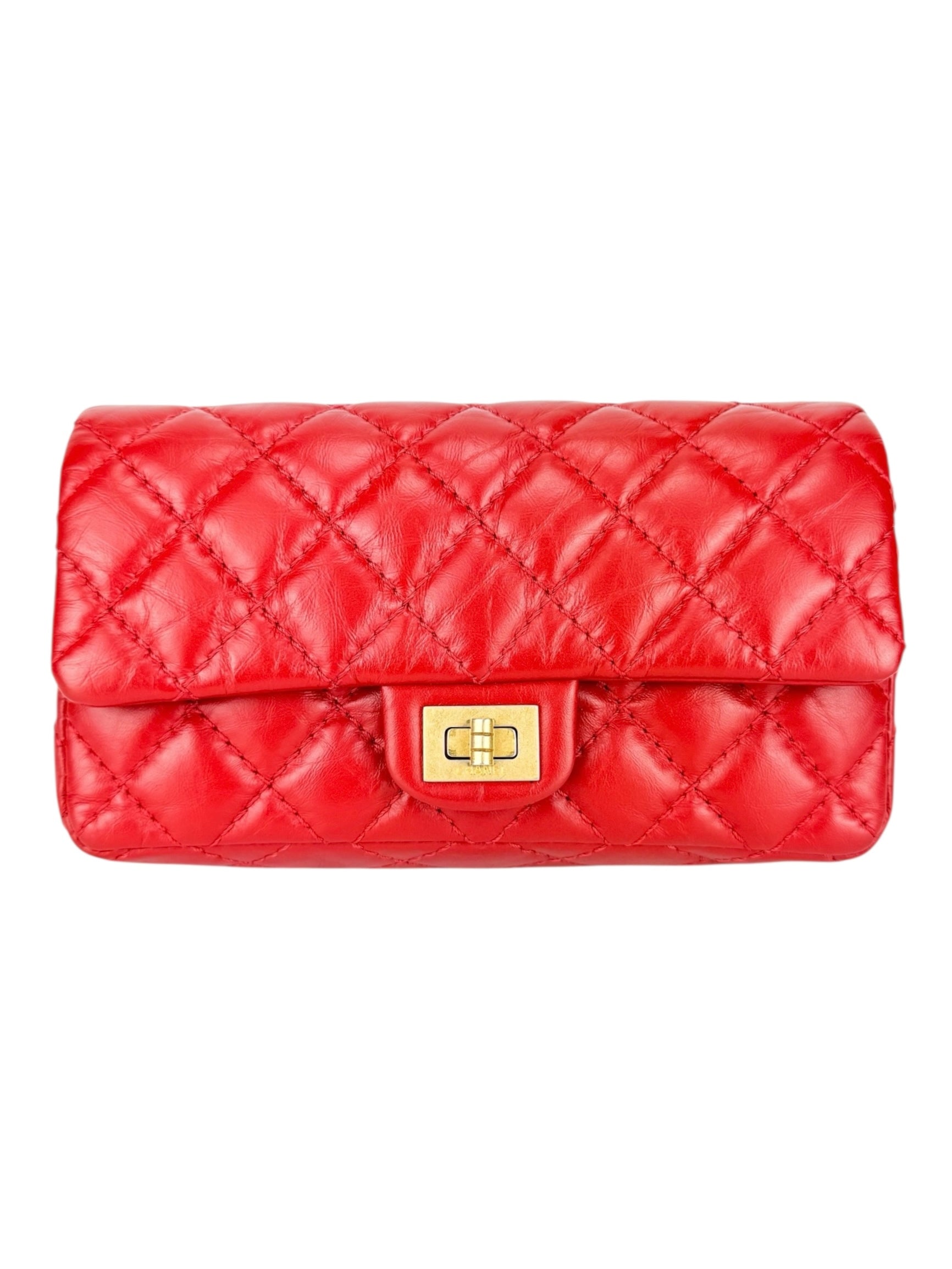 Chanel Red Lambskin Leather Reissue 2.55 Belt Bag