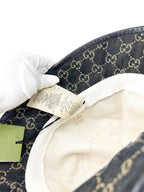 Gucci Black Denim and Leather Bucket Hat L