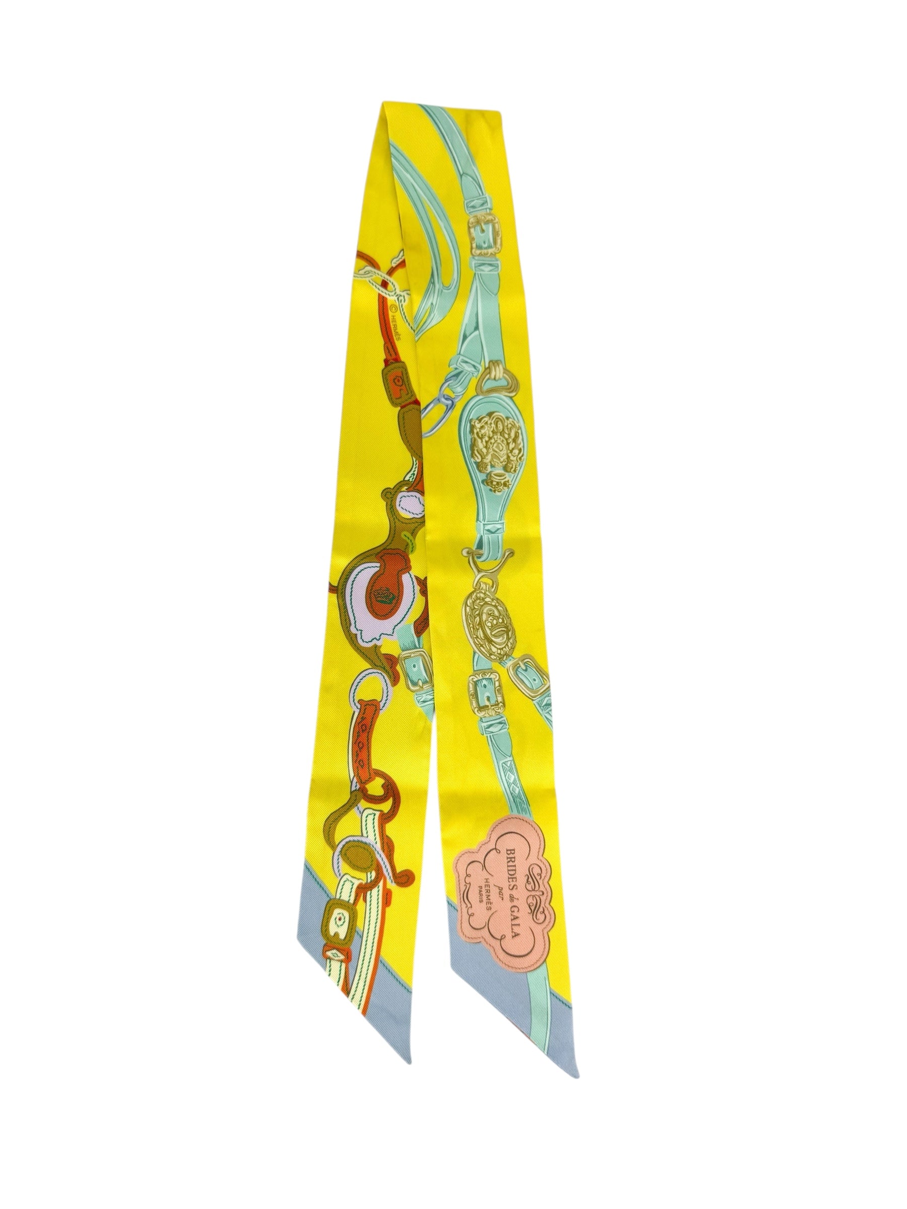 Hermes Yellow Bride de Gala Silk Twilly