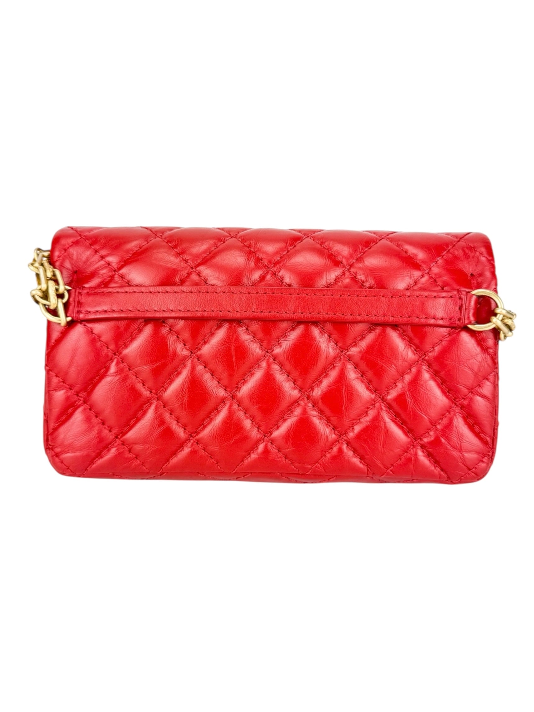Chanel Red Lambskin Leather Reissue 2.55 Belt Bag