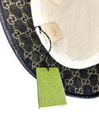 Gucci Black Denim and Leather Bucket Hat L