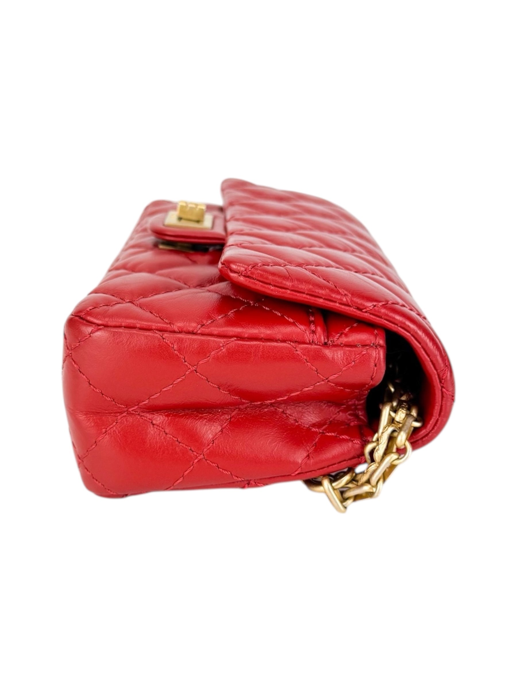 Chanel Red Lambskin Leather Reissue 2.55 Belt Bag