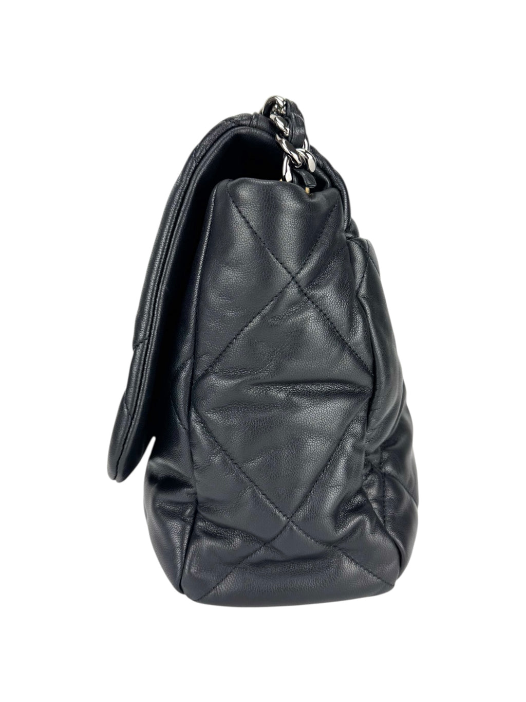 Chanel Black Lambskin Leather 19 Large