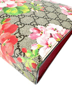 Gucci Pink and Beige Coated Canvas GG Supreme Blooms Pouch