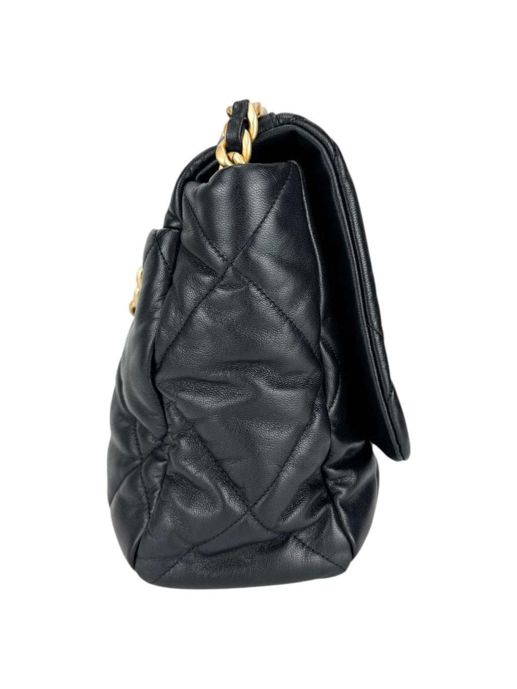 Chanel Black Lambskin Leather 19 Large