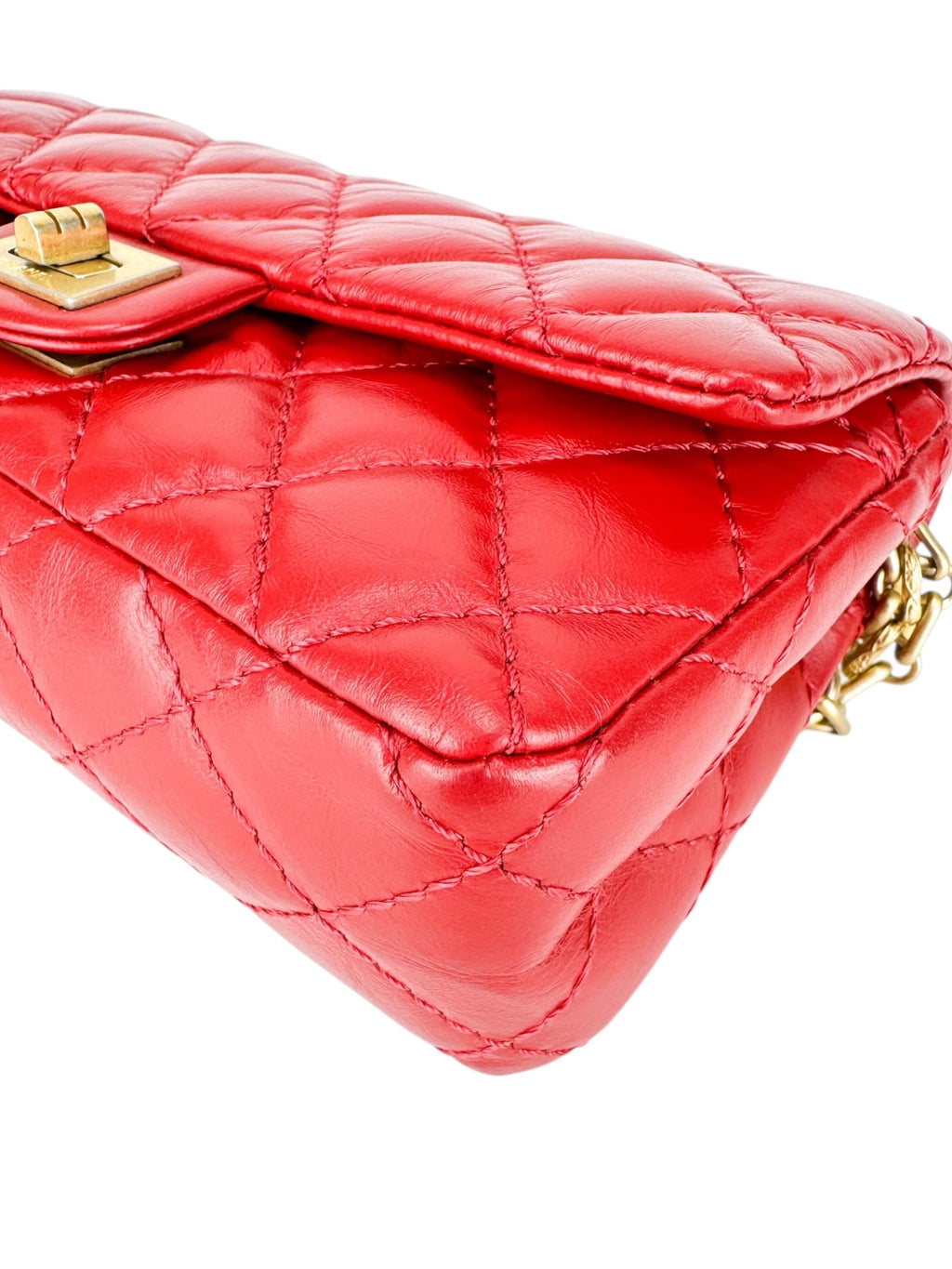 Chanel Red Lambskin Leather Reissue 2.55 Belt Bag
