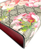 Gucci Pink and Beige Coated Canvas GG Supreme Blooms Pouch