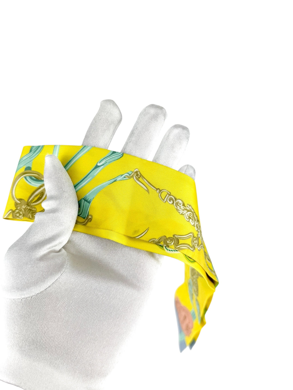 Hermes Yellow Bride de Gala Silk Twilly