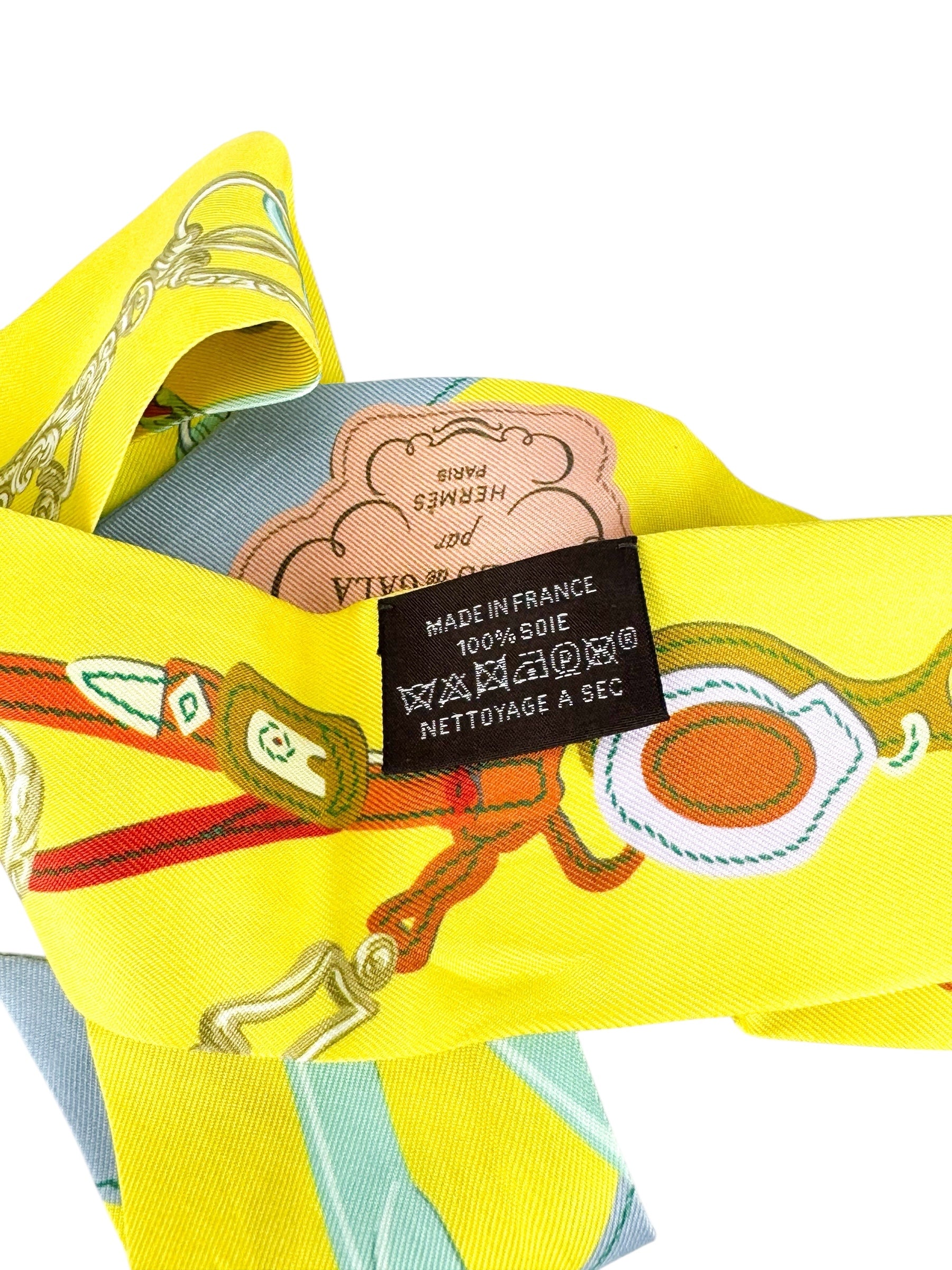 Hermes Yellow Bride de Gala Silk Twilly