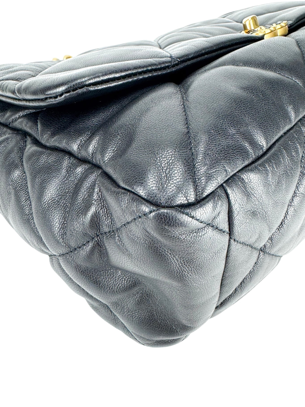 Chanel Black Lambskin Leather 19 Large