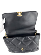 Chanel Black Lambskin Leather 19 Large