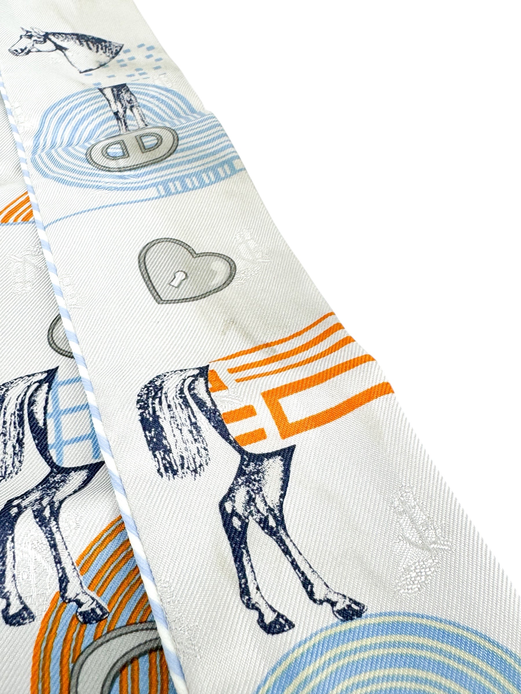 Hermes Grey Garde Robe Pop Silk Twilly