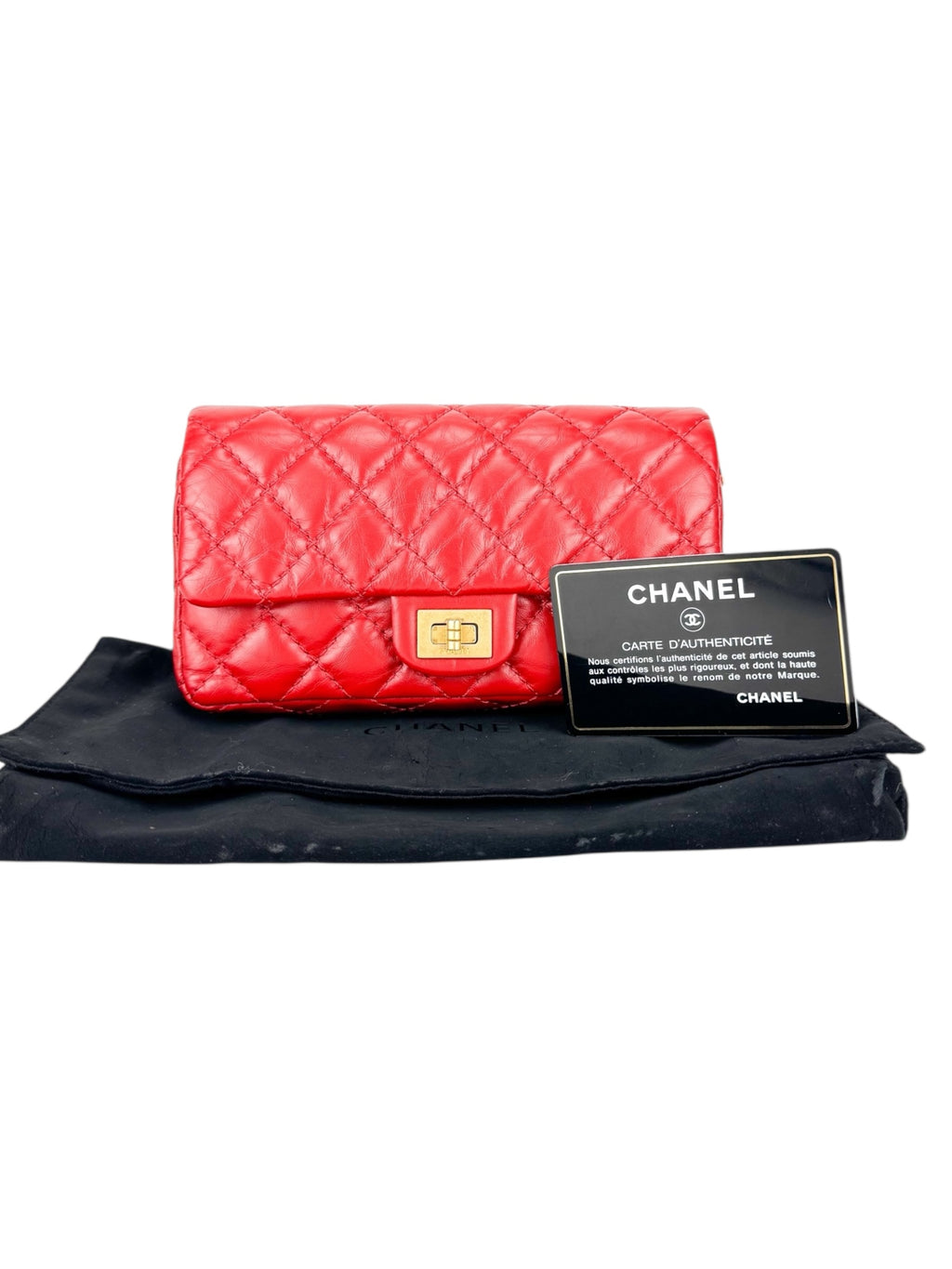 Chanel Red Lambskin Leather Reissue 2.55 Belt Bag