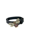 Gucci Black Leather Bee Belt 80/32