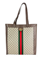 Gucci Brown and Beige Coated Canvas Ophidia Soft Tote Large