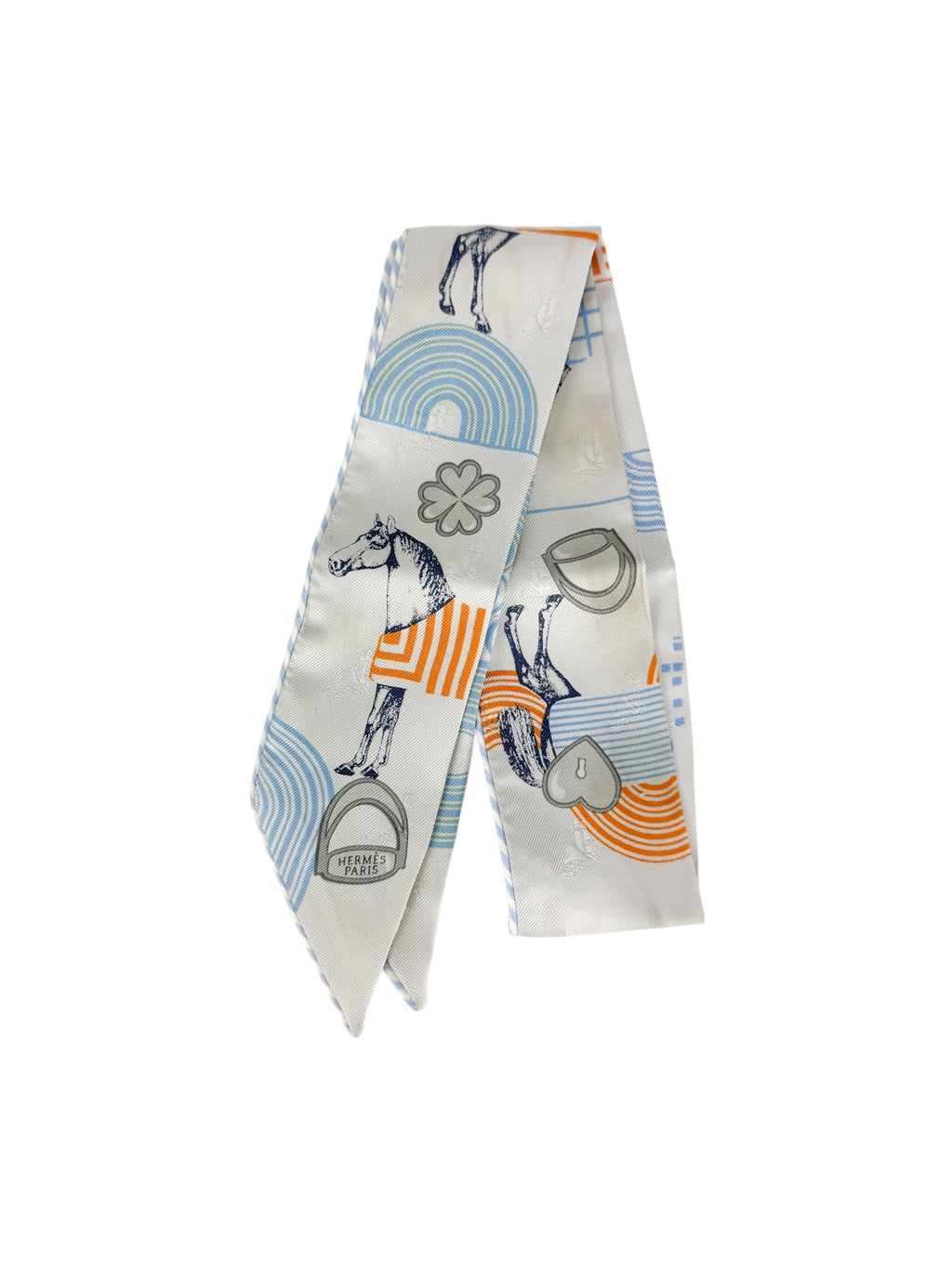 Hermes Grey Garde Robe Pop Silk Twilly