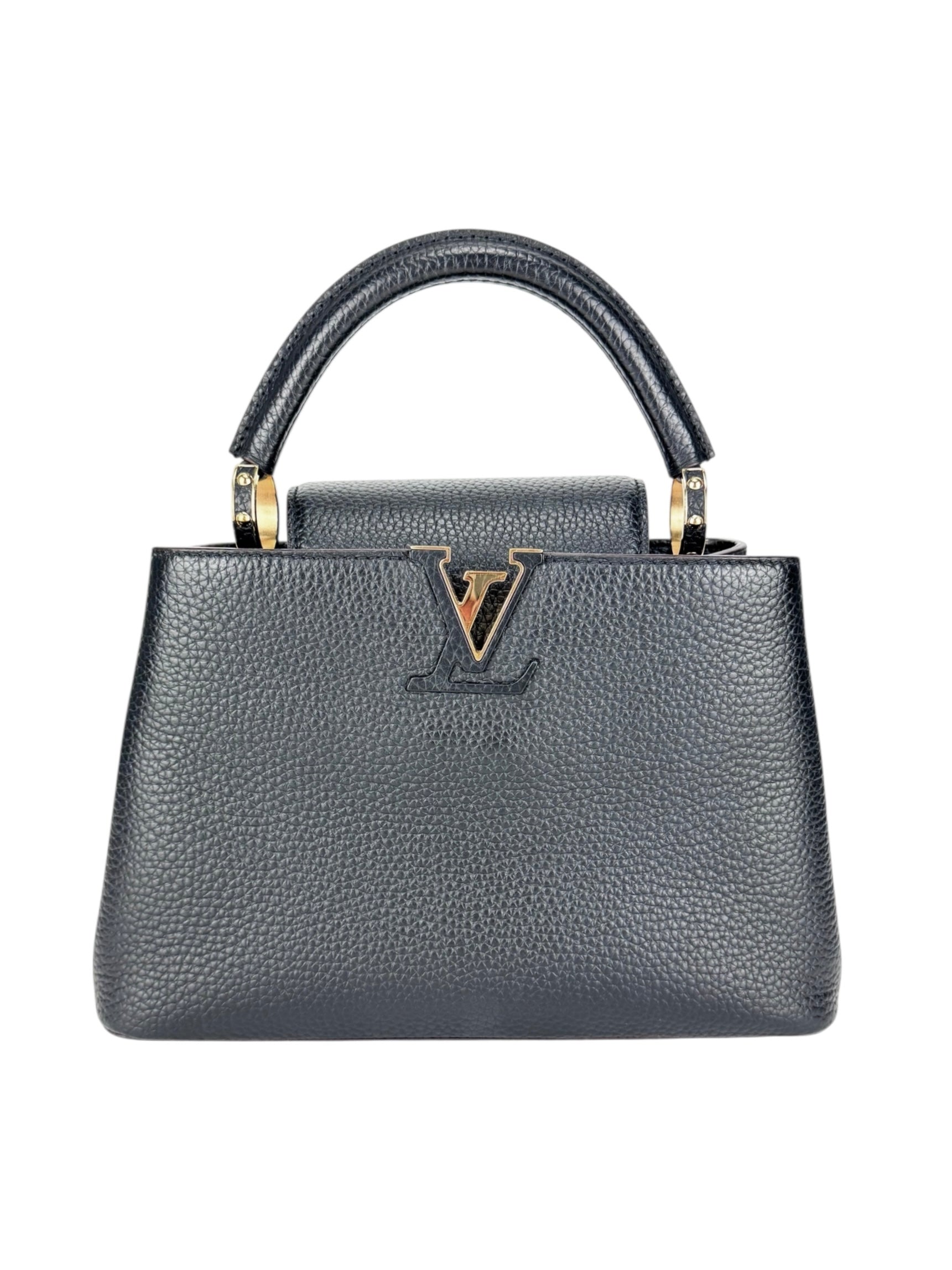 Louis Vuitton Black Taurillon Leather Capucines Bag BB