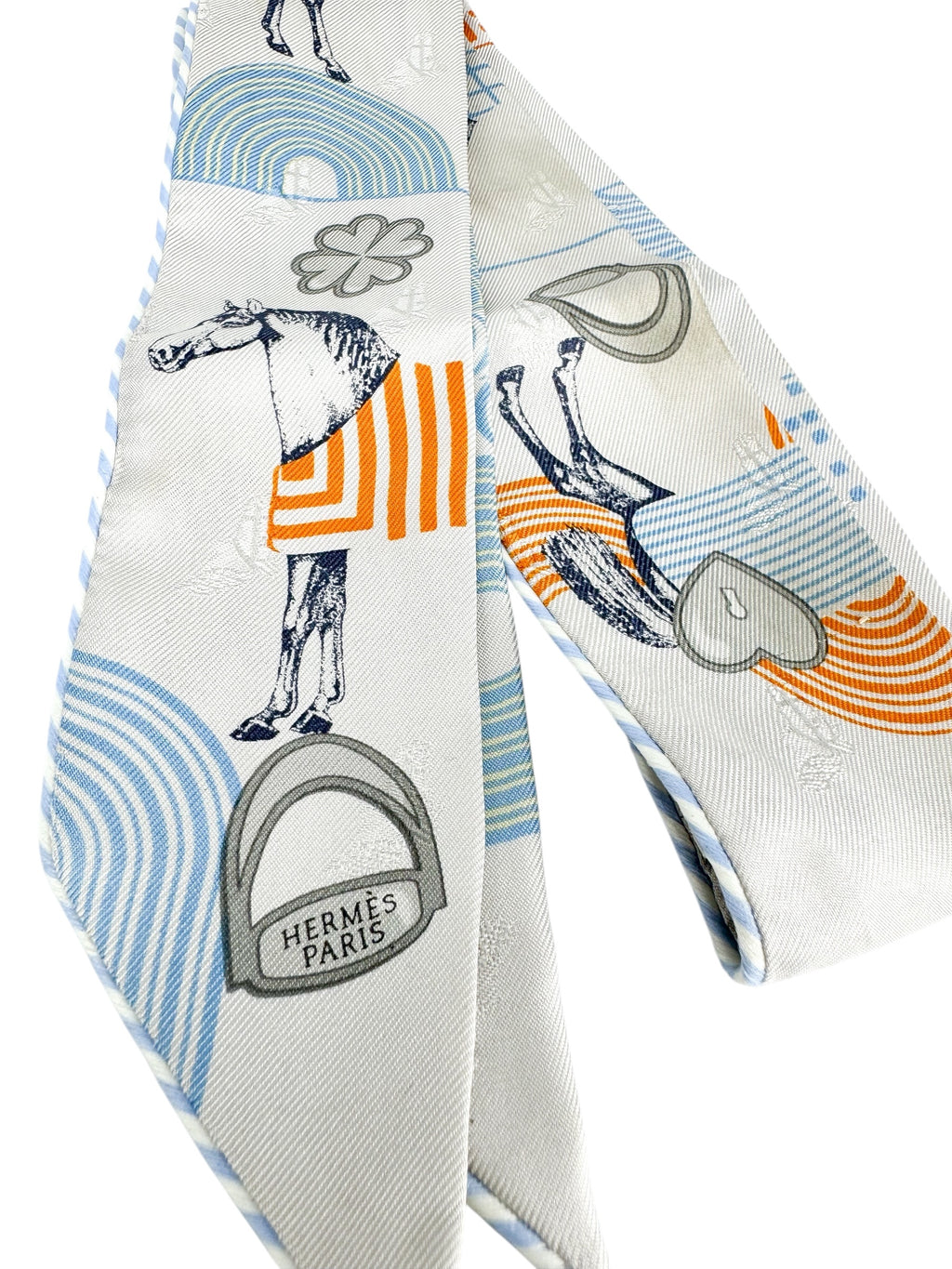 Hermes Grey Garde Robe Pop Silk Twilly