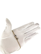 Chanel Champagne Gold Rhinestone and Pearl Coco Necklace