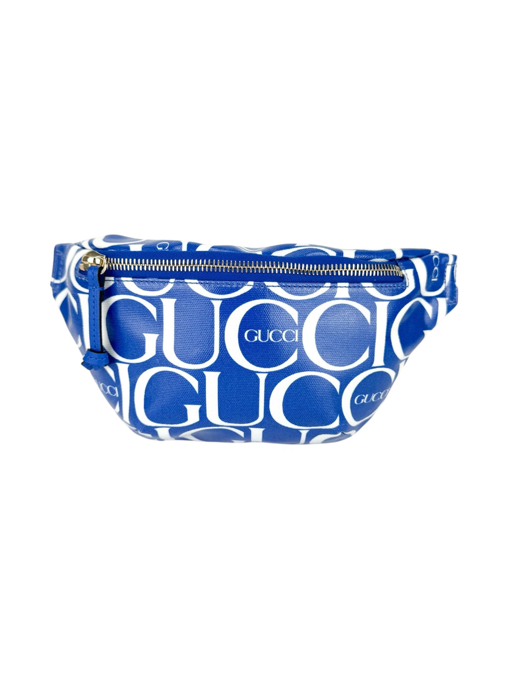 Gucci Blue and White Coated Canvas Belt Bag