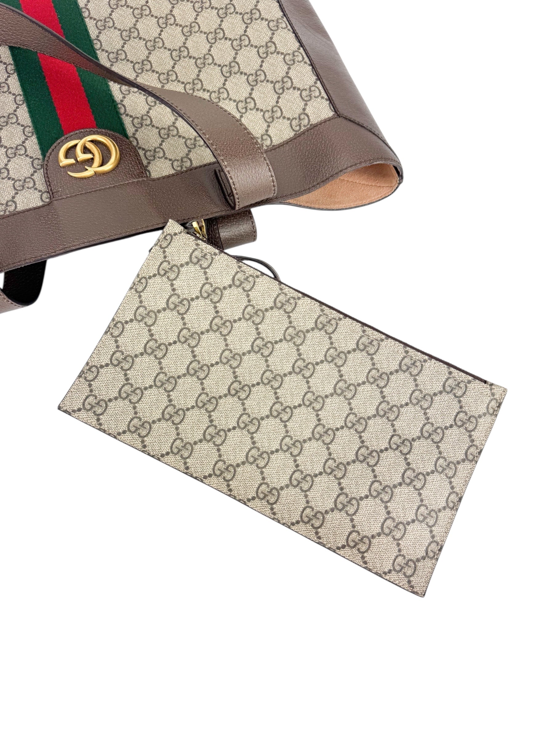 Gucci Brown and Beige Coated Canvas Ophidia Soft Tote Large
