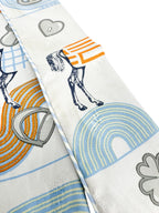 Herme Grey Garde Robe Pop Silk Twilly