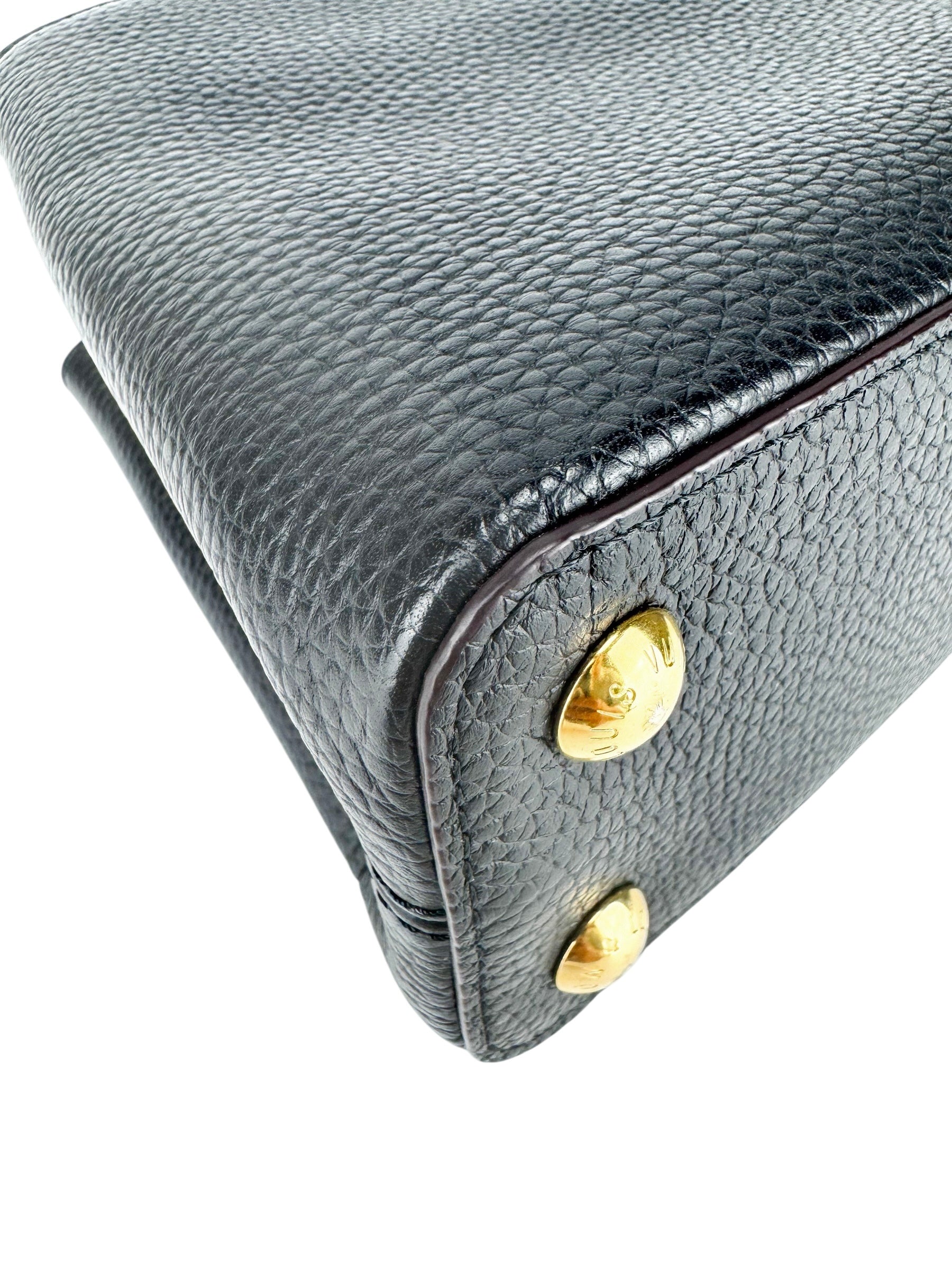 Louis Vuitton Black Taurillon Leather Capucines Bag BB