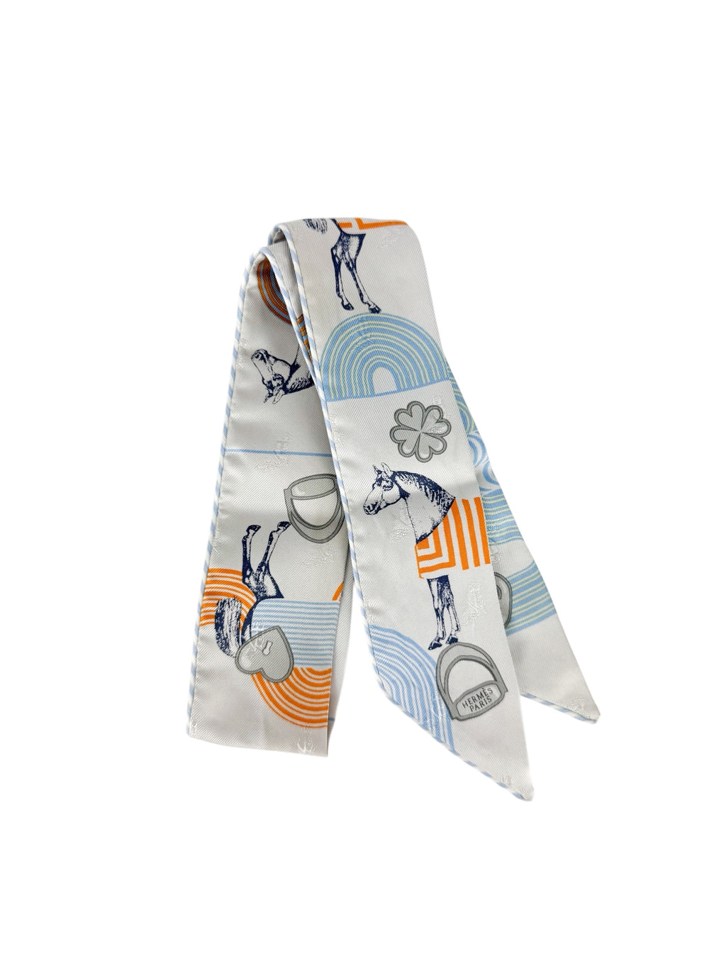 Herme Grey Garde Robe Pop Silk Twilly