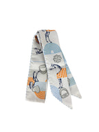 Herme Grey Garde Robe Pop Silk Twilly