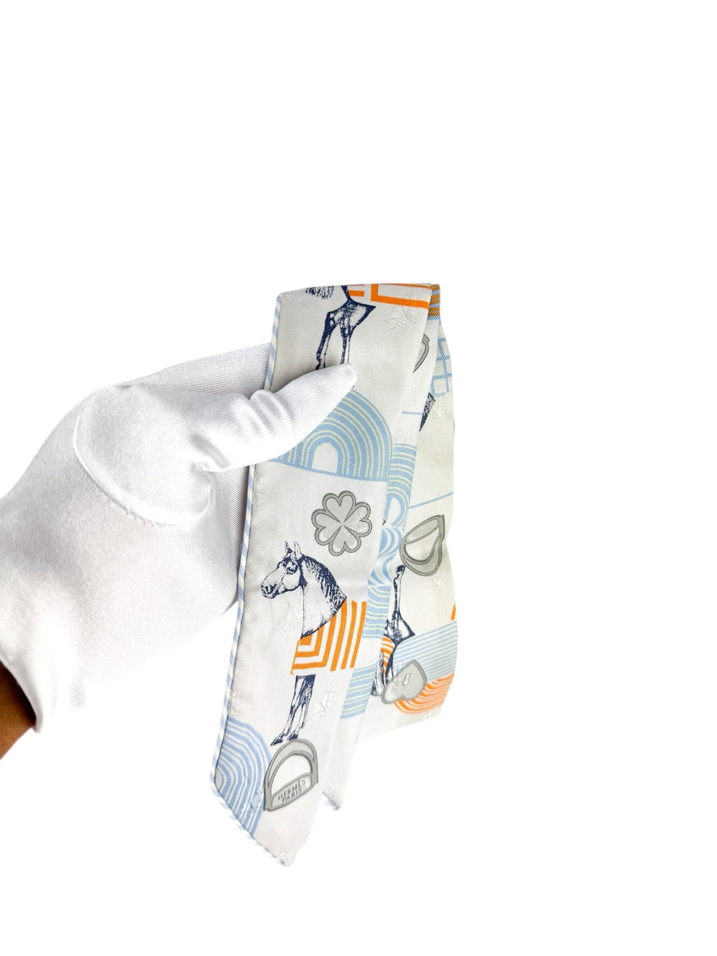 Herme Grey Garde Robe Pop Silk Twilly