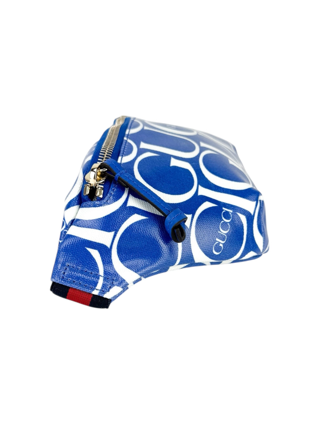 Gucci Blue and White Coated Canvas Belt Bag