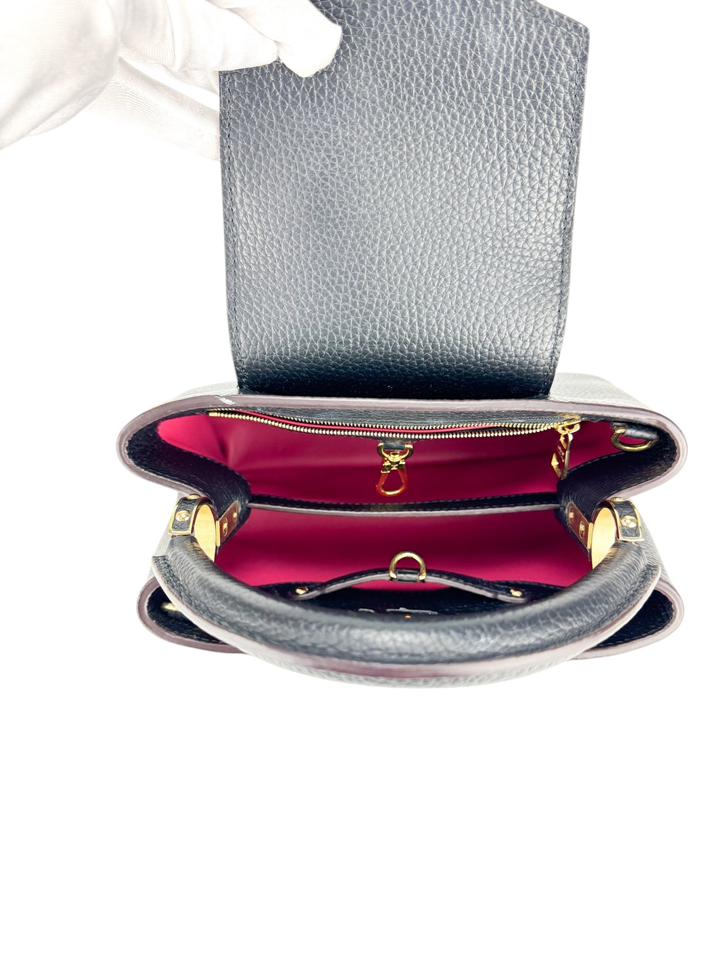 Louis Vuitton Black Taurillon Leather Capucines Bag BB