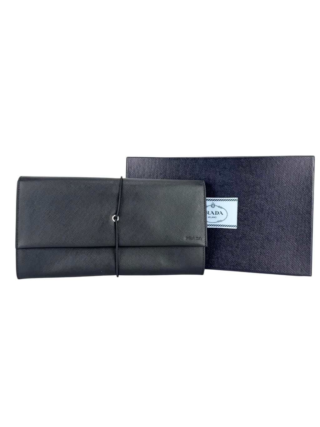 Prada Black Saffiano Leather Clutch Bag