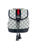 Gucci Beige and Navy Coated Canvas and Leather GG Supreme Ophidia Backpack Mini