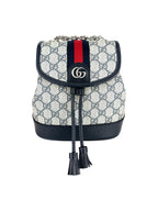 Gucci Beige and Navy Coated Canvas and Leather GG Supreme Ophidia Backpack Mini