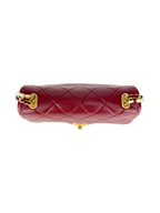 Chanel Burgundy Lambskin Pearl Single Flap Bag Mini