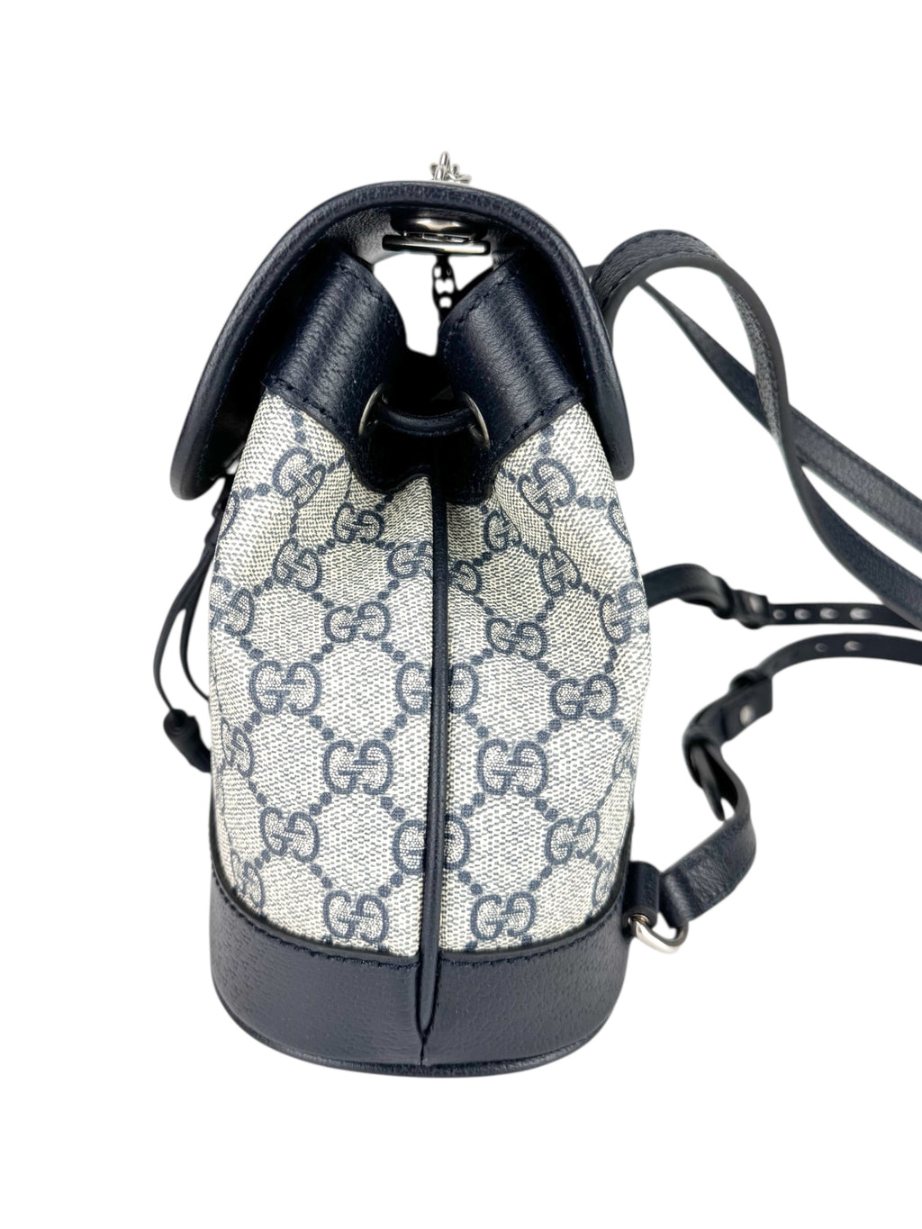 Gucci Beige and Navy Coated Canvas and Leather GG Supreme Ophidia Backpack Mini