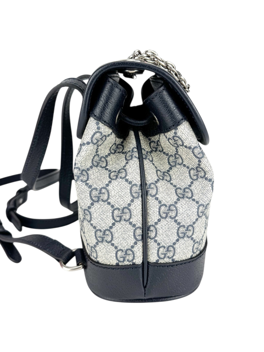 Gucci Beige and Navy Coated Canvas and Leather GG Supreme Ophidia Backpack Mini