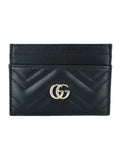Gucci Black GG Matelasse Chevron Marmont Card Case